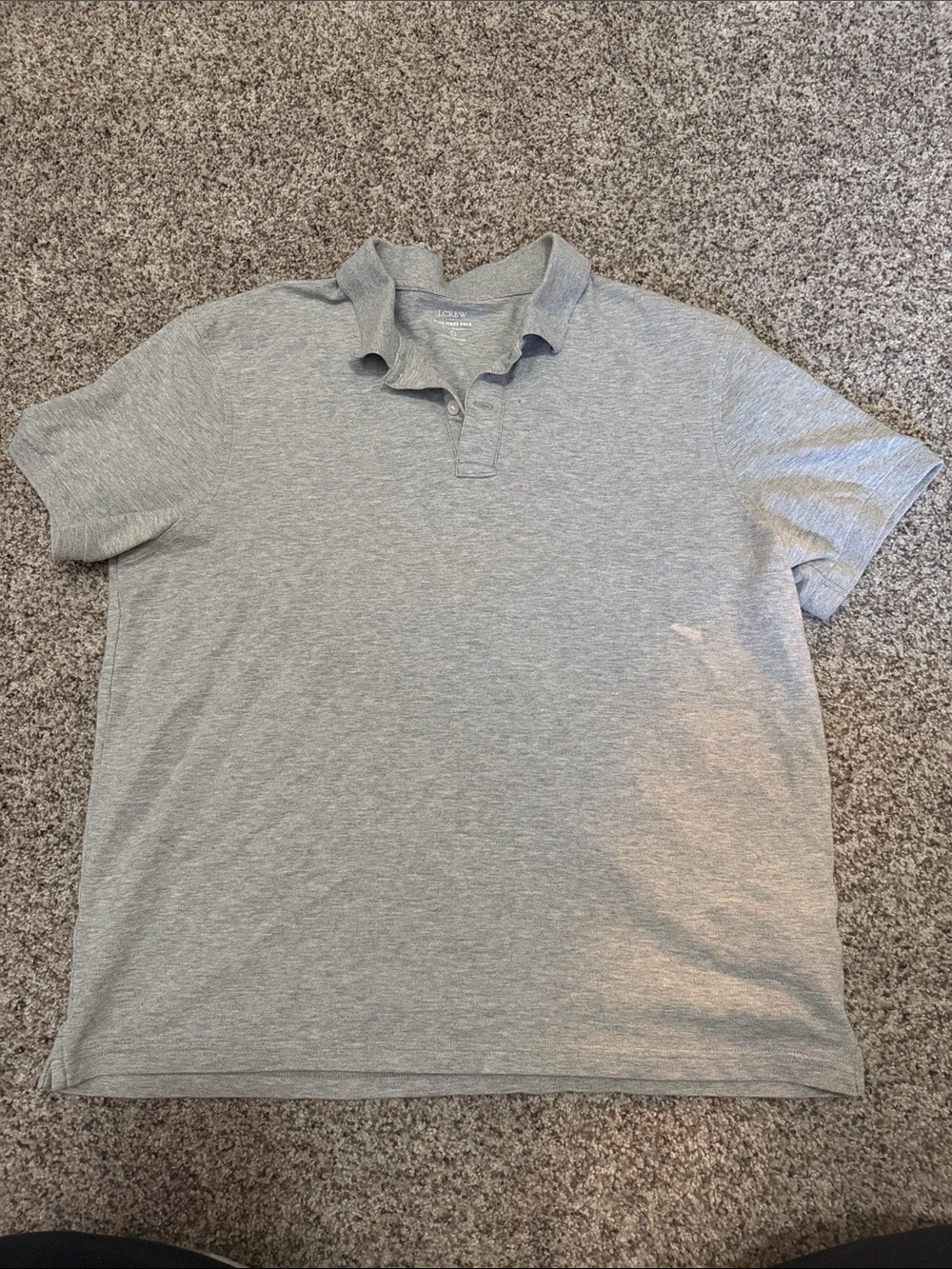 J. Crew Light Gray Flex Pique Polo - Large